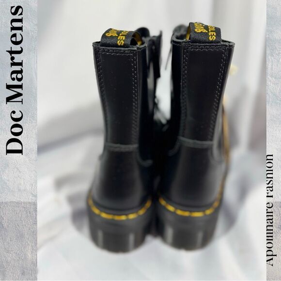 DR MARTENS JADON PLATFORM BOOTS IN BLACK LEATHER SMOOTH SIZE 8L NWT - Picture 5 of 8